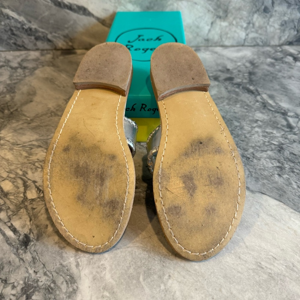 JACK ROGERS Silver Sandals *Excellent Condition* - Picture 2 of 5